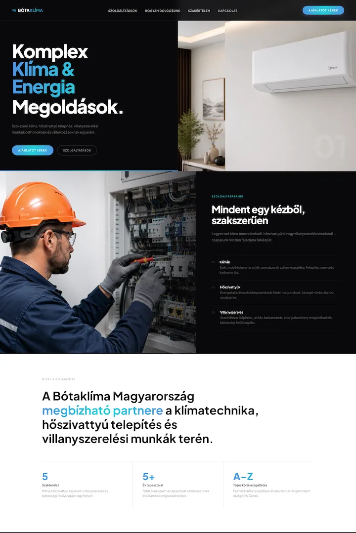 Screenshot of the Bótaklíma website
