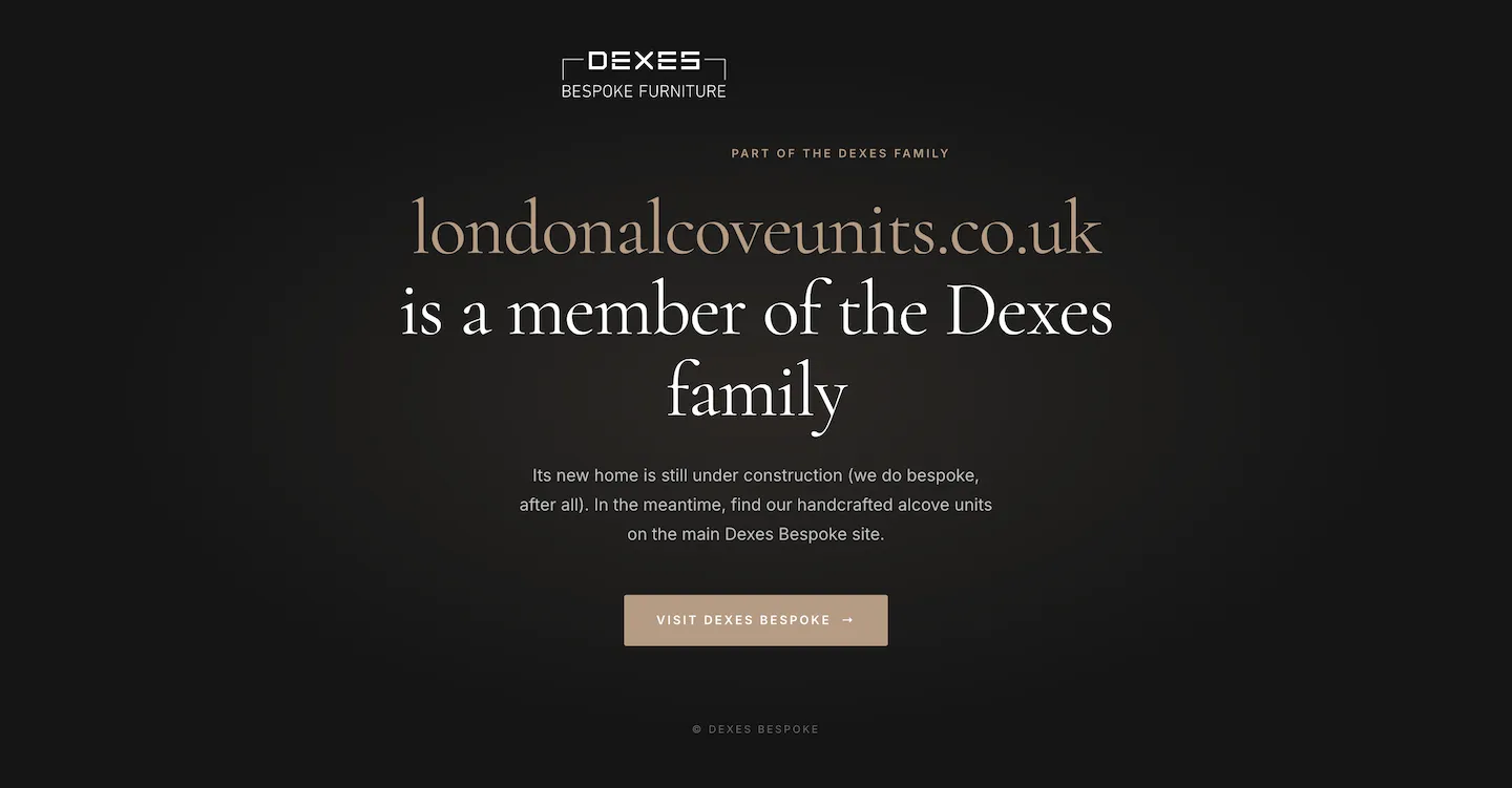 Screenshot of the London Alcove Units website